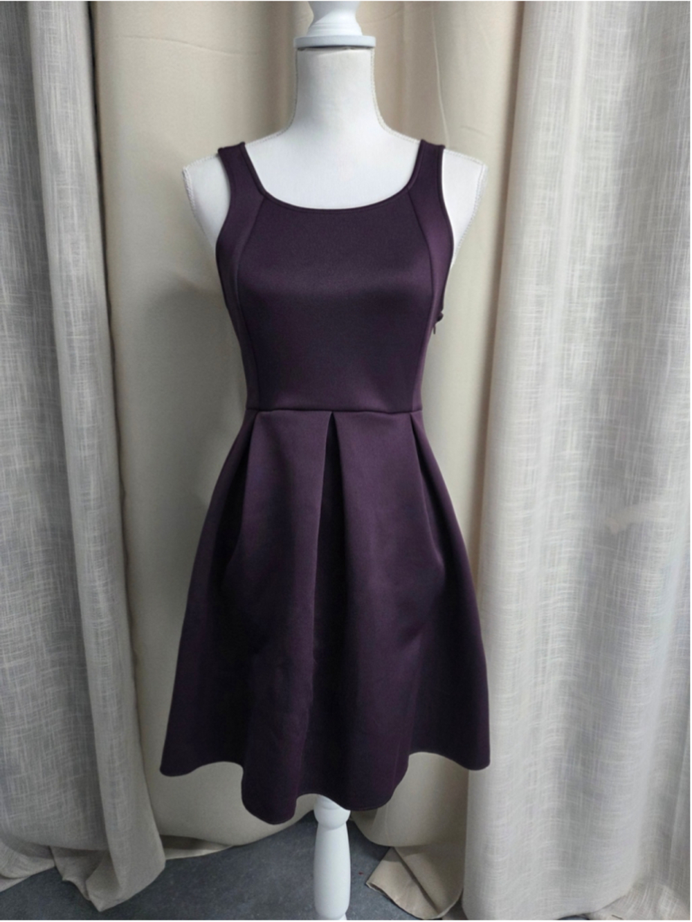 Express Skater Dress Plum 6 Minimalist Opulent Nocturnal Sultry Flirtatious